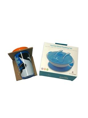 Blue Suction Bowl Feeding Set & Tumbler